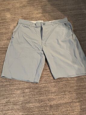 Saxx Caddie Light Grey Flat-Front Performance Shorts
